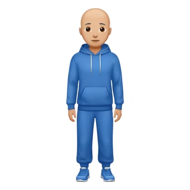 Bald man in a blue sweatpants outfit sticker