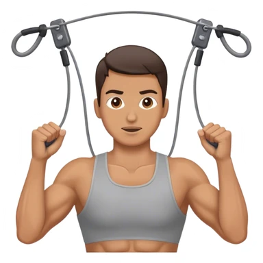 cable machine exercise pulling cable towards face with both hands sticker