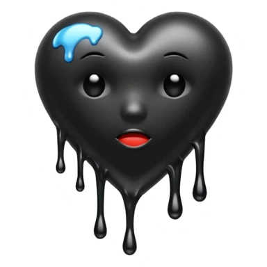 Black heart melting sticker
