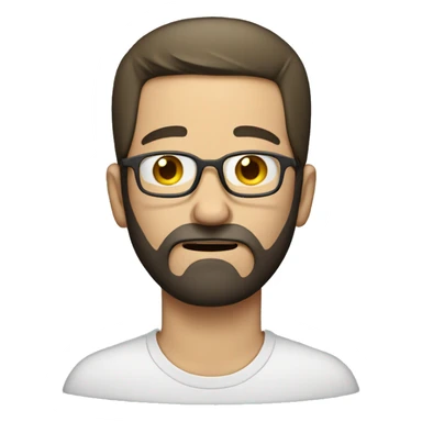 white man crying with head in hands with glasses and dark beard sticker