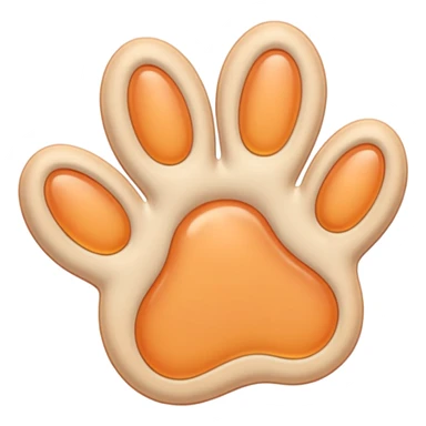a very light pale pastel apricot pawprint sticker
