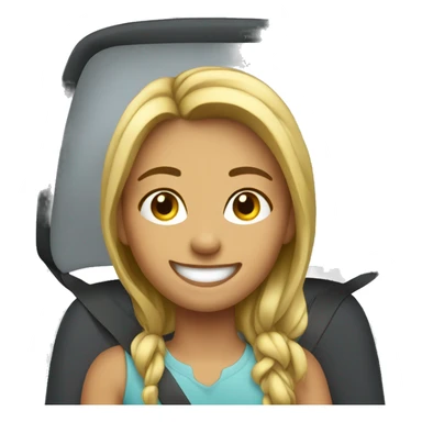 smiling girl in car interior sticker