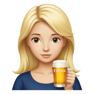 blonde girl with corona beer sticker