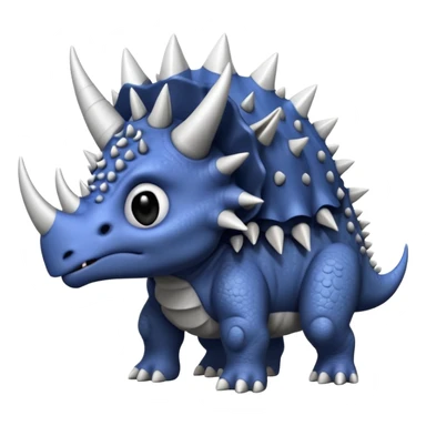 cute triceratops angry, black and white sticker