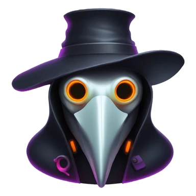 plague doctor with neon elements sticker