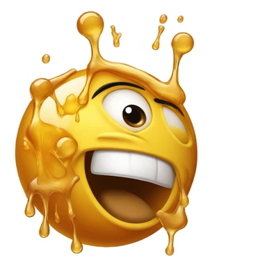 Emoji throwing up 2 balls of hunny sticker
