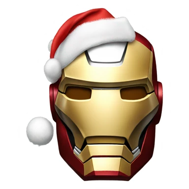 iron man with christmas hat sticker