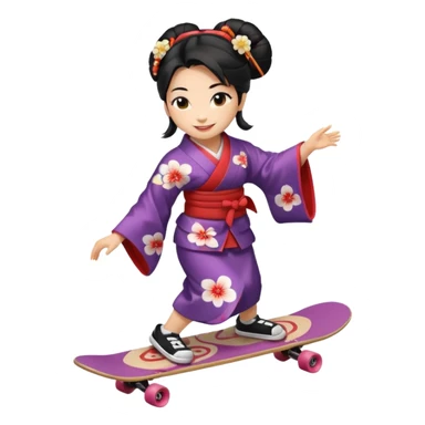 geisha skateboard  sticker