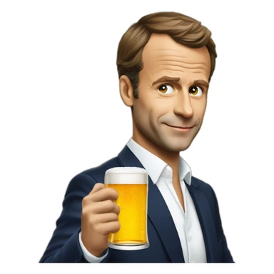 Emanuel Macron qui bois une bière 🍺 sticker