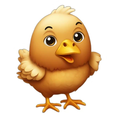 Chicken with bear sticker