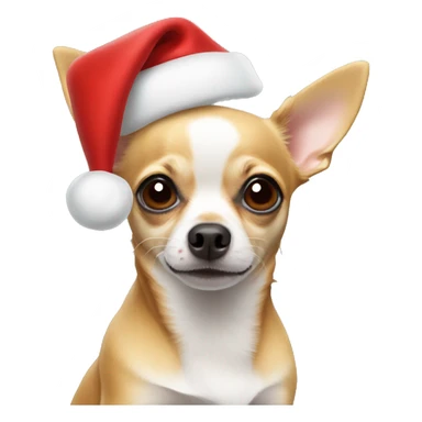 Chihuahua wearing santa hat sticker