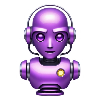 glitter purple cyberpunk robot sticker