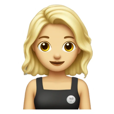 blond hair girl barista sticker