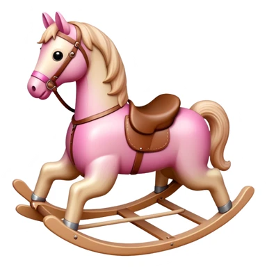 Rocking horse toy with gradient from pink to beige sticker