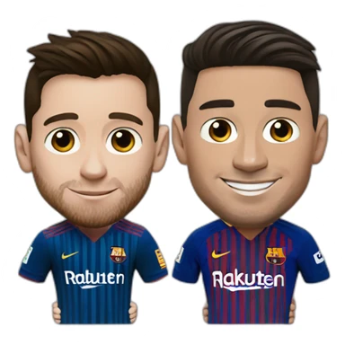 Realistic Leo Messi and realistic Cristiano Ronaldo huging sticker