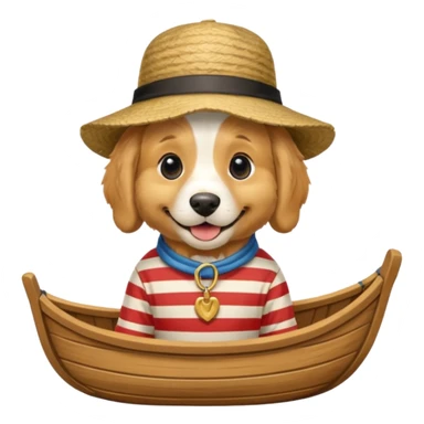 dog wearing gondolier striped shirt and hat sticker