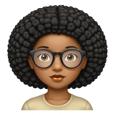 Child ebony girl with glasses and Afro  sticker