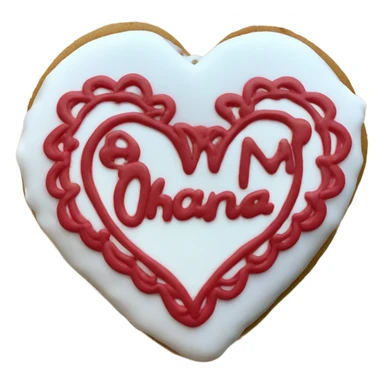 Red cookie heart with ohana sticker