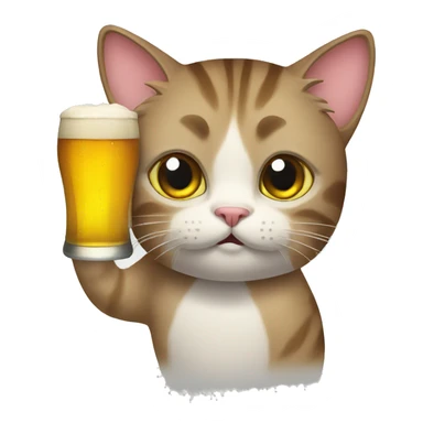 cat want to drink beer sticker
