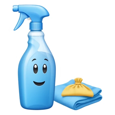 cleaning product and rag sticker