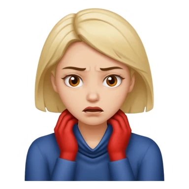 woman w her hands on her neck looking mad sticker