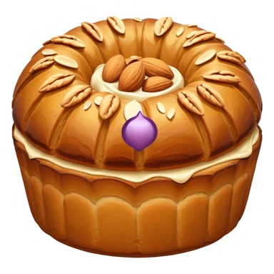 Alsacian kougelhopf with almonds on the top. The base is a bit larger than the top part sticker