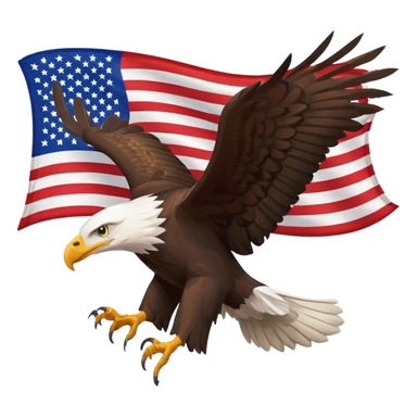 bald eagle with American flag, Fourth of July theme sticker