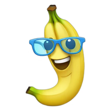 banana-cartoon-with-blue-glasses sticker