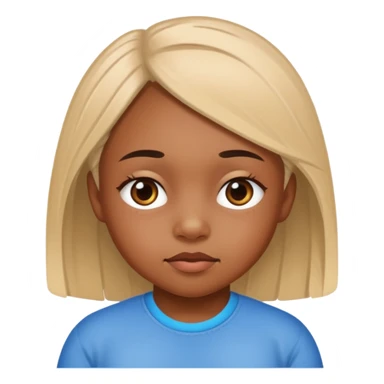 Black down syndrome girl with terrible drift eye￼ sticker