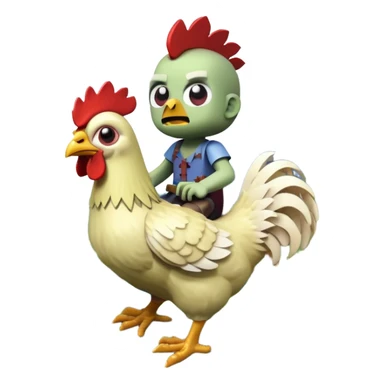 baby zombie riding a chicken, minecraft chicken jockey sticker