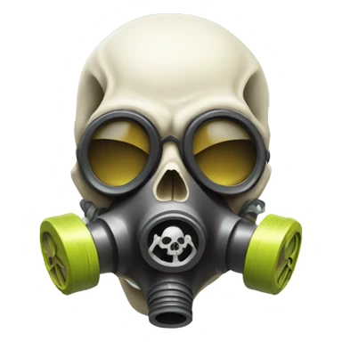 Bone Skull wearing a gas mask sticker