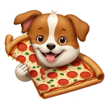 Dog eating pizza sticker
