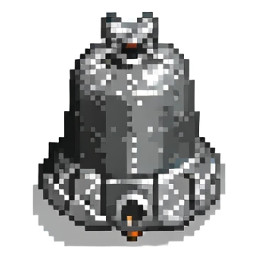 Recreate the bell icon in the exact same pixel art style, preserving the pixelated black outline and simple shape, with a transparent background. sticker
