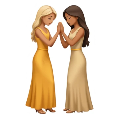 A woman bowing for another woman sticker