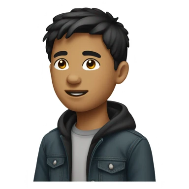 Teen boy with black short hair sticker