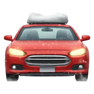 Driving a red car blizzard snow storm sticker