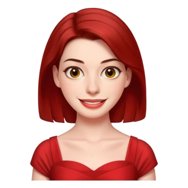 Anne Hathaway in red dress, cute sticker