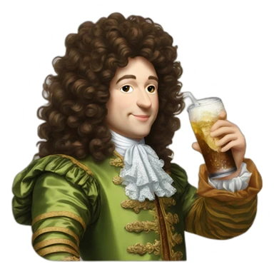 Louis XIV drinking soda sticker