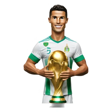 Cristiano Ronaldo with world cup trophy sticker