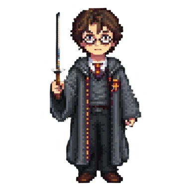 Harry Potter holding a wand sticker