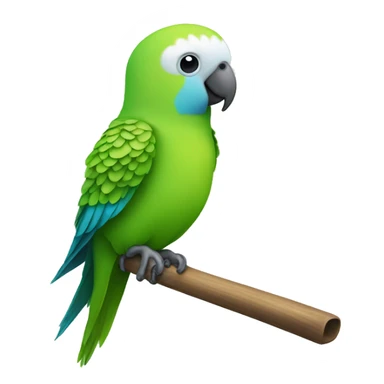 a parakeet on a stick sticker