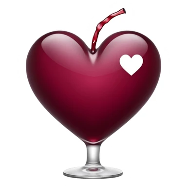 Genera un emoji de un corazón blanco con color vino tinto , sencillo y lindo  sticker