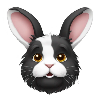 White face black body lionhead rabbit  sticker