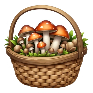 Basket with mushrooms sticker