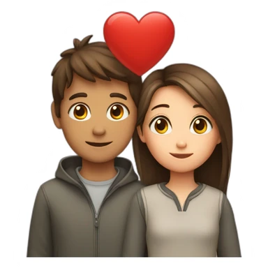 boy and girl and heart sticker