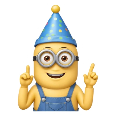 minion with party hat sticker