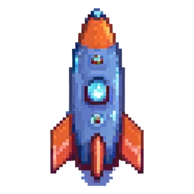 retro rocket ship sticker