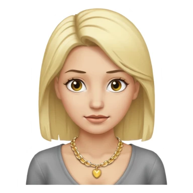 Female with Gold Necklace, grey skin,blonde hair, different expressions. sticker