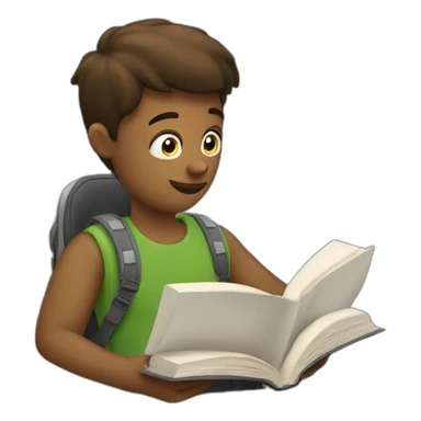 Student reading a book  sticker