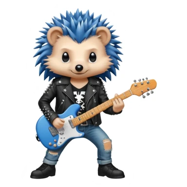 Punk guitarist hedgehog sticker